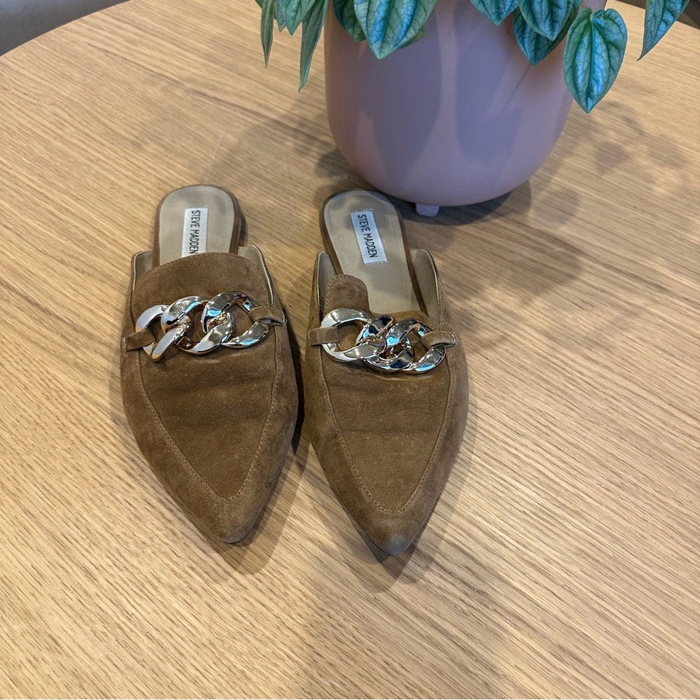 Steve Madden Finn Pointed Toe Suede Mules